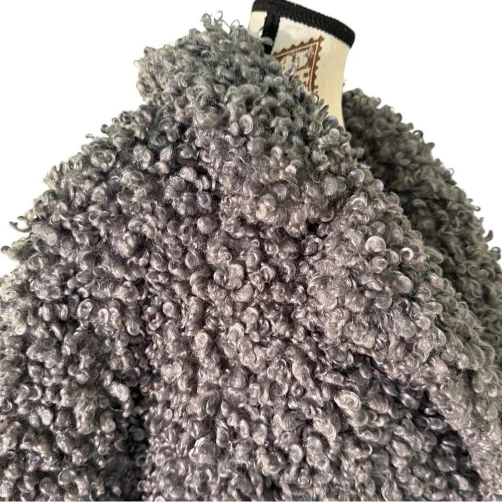 EUC $750 Tibi Grey Faux Curly Lamb Coat - Picture 7 of 16
